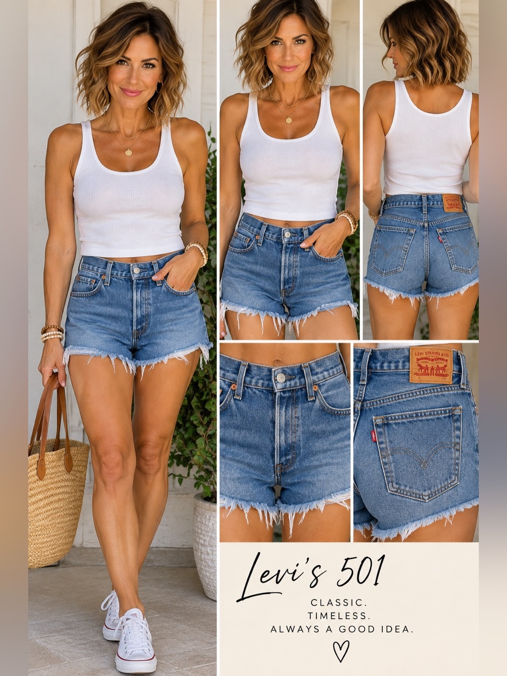 Levi’s 501 Original High Rise Denim Shorts W26 Distressed Cutoff NWOT